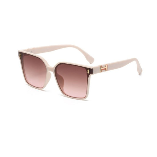 Tan High Quality Fashion Eyewear Sunglasses For Women with a H on the side